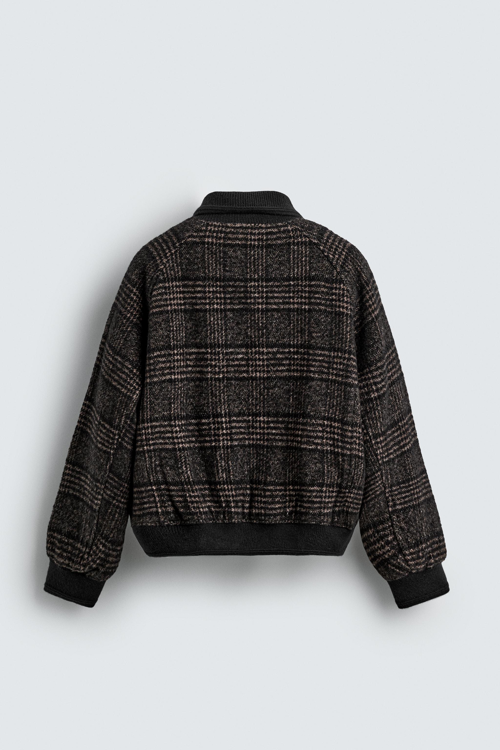 CONTRASTING RIB COLLAR JACKET